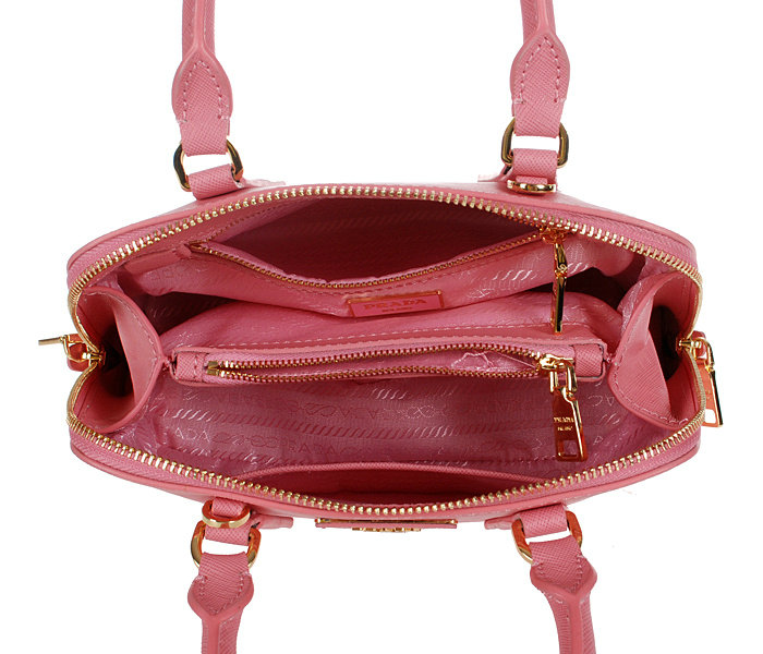 2014 Prada Saffiano Leather Small Two Handle Bag BL0838 pink for sale